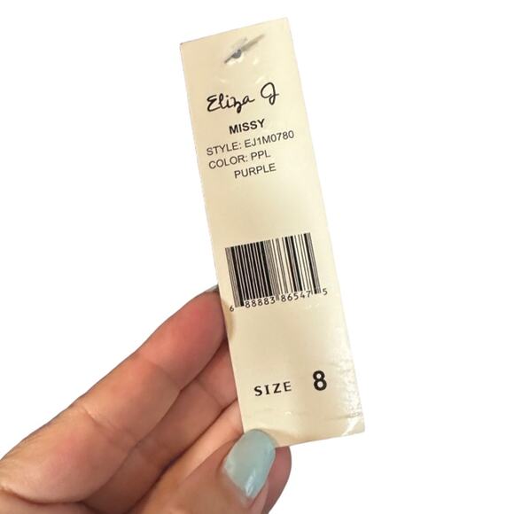 Eliza J Purple Satin One Shoulder Rhinestone Waist Cocktail Dress Women Sz 8 - Picture 7 of 11